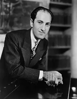 Hands Clasped Prints: Portrait Of Composer George Gershwin
