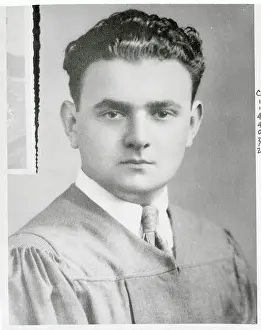 Portrait of David Greenglass Wearing Graduation Robe