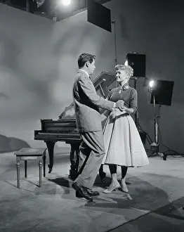 Portrait of Debbie Reynolds and Eddie Fisher Dancing