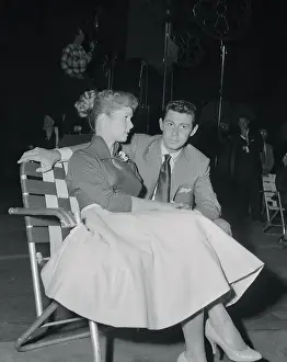 Portrait of Debbie Reynolds, Eddie Fisher and Norman Taurog
