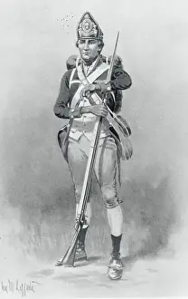 Portrait Drawing of Private in Delaware Regiment