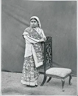 Mumbai Prints: Portrait of Well Dressed Lady of India
