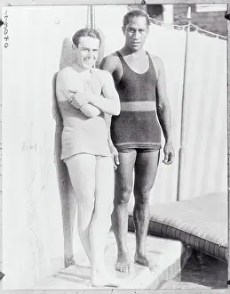 Portrait of Duke Kahanamoku and Harold Lloyd