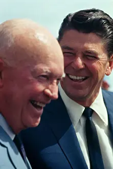 Portrait of Dwight Eisenhower and Ronald Reagan