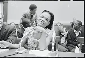 Prints of (Original Caption). Singer Eartha Kitt appears before the House Education subcommittee in the Rayburn House Office building. The subcommittee is conducting a hearing on juvenile delinquency Captivating Art Prints Celebrating the Iconic Performer’s Legacy: Portrait of Eartha Kitt