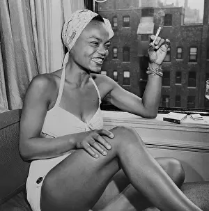 Portrait of Eartha Kitt Relaxing