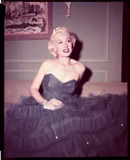 Portrait of Elena Verdugo Wearing Blue Gown