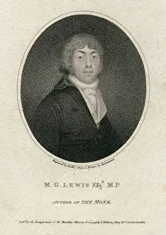 Portrait of English Novelist Matthew Gregory Lewis Author of The Monk