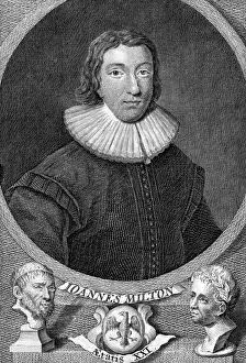 Poet Prints: Portrait Of English Poet John Milton