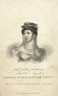 Images Dated 7th March 2013: Portrait engraving Princess Charlotte Augusta of Wales 19th century