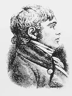Neckerchief Prints: Portrait Engraving of Robert Mills