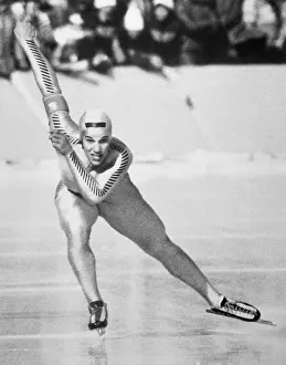 Portrait of Eric Heiden in Speedskating Action