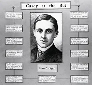 Portrait of Ernest L. Thayer with His Composition of the Bat Song