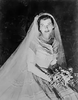 Portrait of Eunice Shriver Wearing Her Wedding Dress