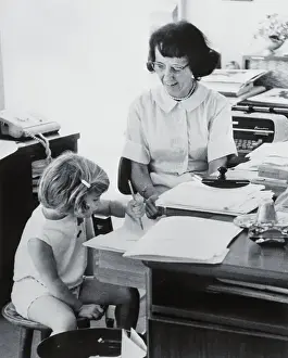 Portrait of Evelyn Lincoln and Caroline Kennedy
