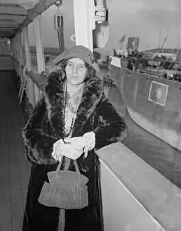 Portrait of Female Activist Alice Paul Posing Alongside Counter