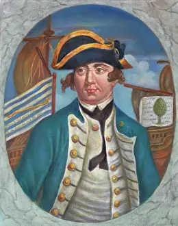 Portrait of First United States Naval Admiral Esek Hopkins