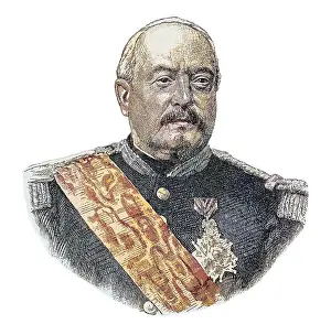 Legends And Icon Prints: Portrait of Francois Achille Bazaine (1811-1888) officer of the French army