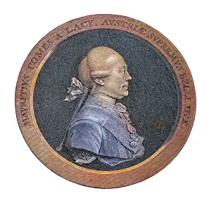 Legends And Icon Prints: Portrait of Franz Moritz Graf von Lacy (1725-1801) Baltic German-born Austrian military leader