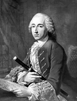 Chair Prints: Portrait of Frederick The Great Holding a Flute