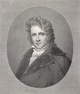 Prussian Prints: Portrait of Friedrich Wilhelm Bessel Engraving After a Painting by Wolf