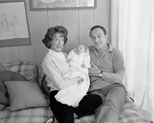 Newborn Prints: Portrait of Gene Kelly with His Wife and Newborn Baby