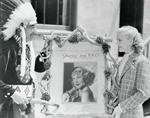 Portrait of Ginger Rogers with Native American Chief