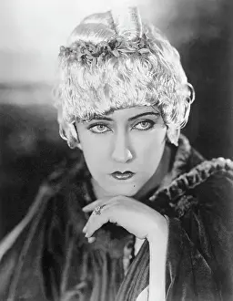 Portrait of Gloria Swanson Wearing Exquisite Headdress