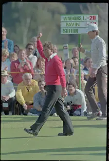 Portrait of Golfer Lanny Wadkins with Club After Winning Game