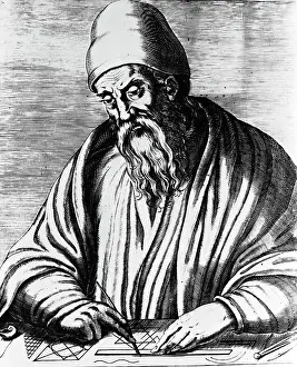 Ancient Greek Prints: Portrait Of Greek Geometer Euclid