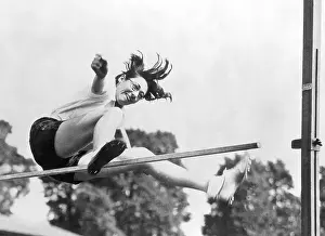 Portrait of Greta Bergmann During High Jump