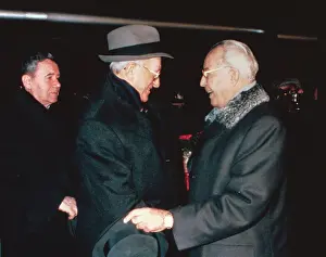 Portrait of Gustav Husak Greeting Yuri V. Andropov