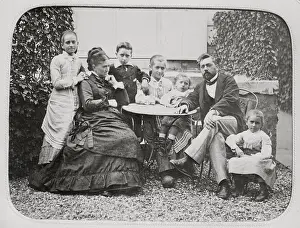 Portrait of Gustave Eiffel and Family Members on Lawn