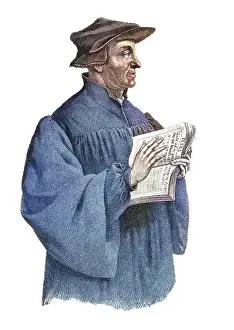 Legends And Icon Prints: Portrait of Huldrych Zwingli or Ulrich Zwingli (1 January 1484 - 11 October 1531)