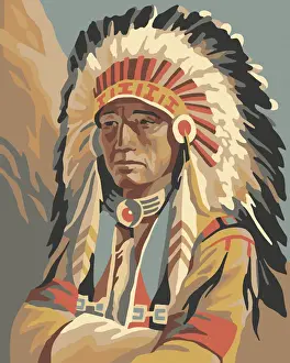 Headdress Prints: Portrait of an Indian Chief