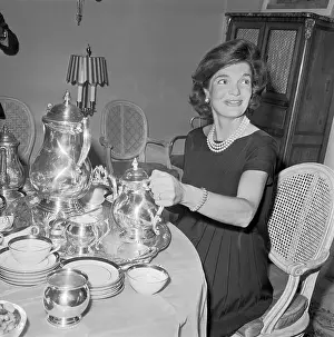 Portrait of Jackie Kennedy Pouring Tea