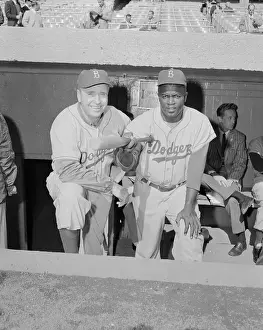 Portrait of Jackie Robinson with Walter Alston
