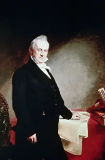 Easy Chair Prints: Portrait of James Buchanan in His Study by Charles Fenderich