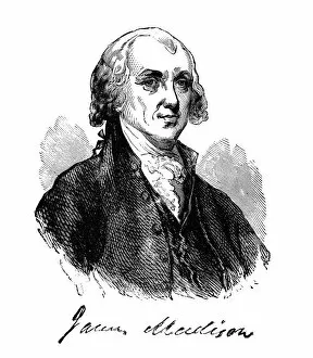 Portrait of James Madison, fourth president of the United States from 1809 to 1817