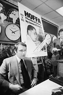 James P Prints: Portrait of James P. Hoffa with Poster of Father