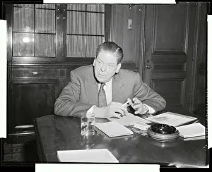 Portrait of James P Mitchell Speaking