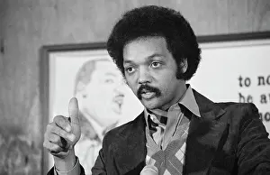 Portrait of Jesse Jackson with Picture of Martin Luther King Jr