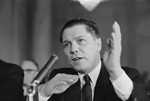 Portrait of Jimmy Hoffa Appearing Before Senate