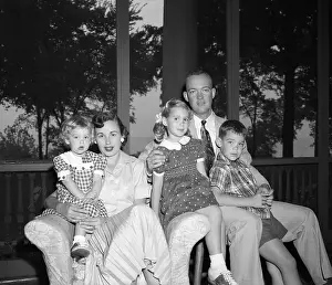 Portrait of John Eisenhower with Family Sitting on Porch