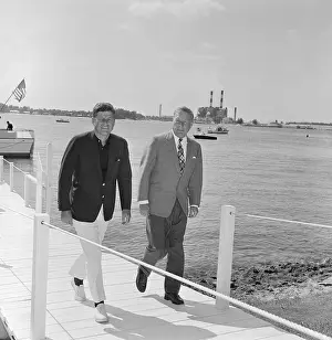 Charles E Prints: Portrait of John F Kennedy and Charles Bohlen