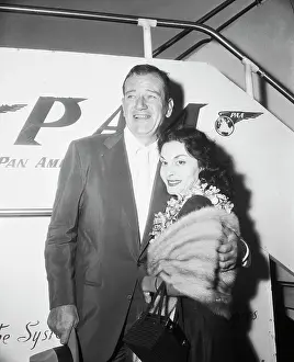 Pilar Wayne Prints: Portrait of John Wayne and Pilar Palette