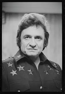 Prints of Portrait of American Country, Blues, Folk, and Rock musician Johnny Cash (1932 - 2003), Owings Mill, Maryland, September 29, 1977 Timeless Moments: A Visual Journey Through History’s Defining Images: Portrait Of Johnny Cash