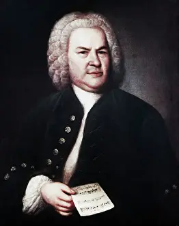 Sheet Music Prints: Portrait of J.S. Bach by Elias Gottlob Haussmann