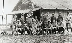Portrait of Lafayette Escadrille Members with Mascots
