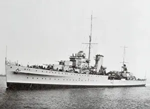 Portrait of Large Ship Ajax Offshore